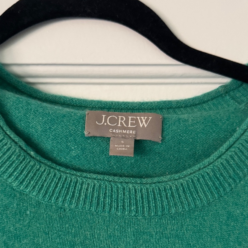 J. Crew Green Cashmere Sweater